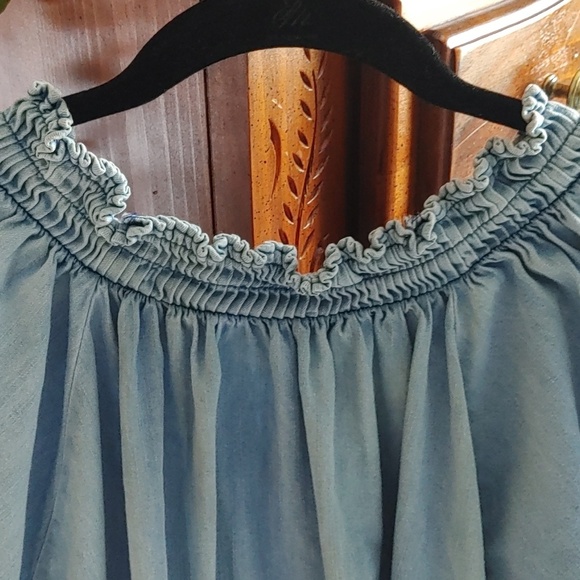 Free People Keegan High Low Denim Cotton Patchwork/Tunic Dress Size Small - Picture 4 of 13